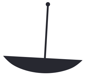 A vector graphic of a sailboat
